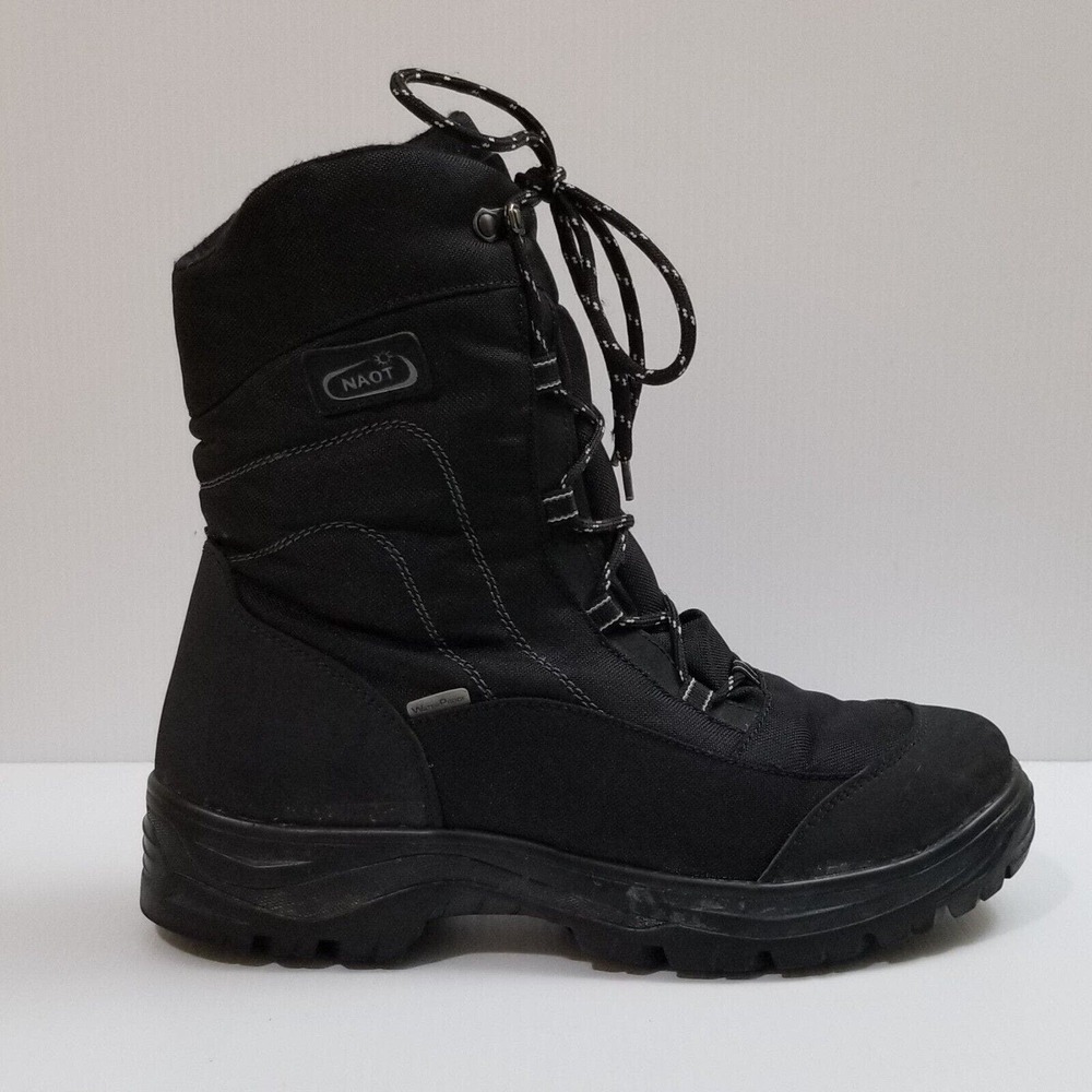 Naot Stratton Waterproof Mid Calf Ice Grip Snow Boot Black Mens Us